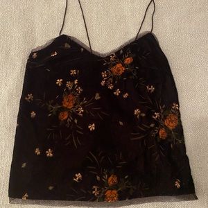 Zara Velvet Floral Tank Top